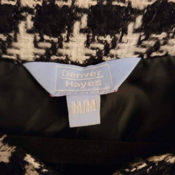 BLACK AND WHITE TWEED JACKET DENVER HAYES MED Sparkles - Picture 4 of 11